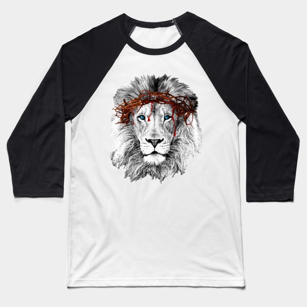 Lion of God Baseball T-Shirt by ALAMOGrafix